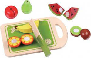 סט פירות מעץ + מגש חיתוך 18 חודשים