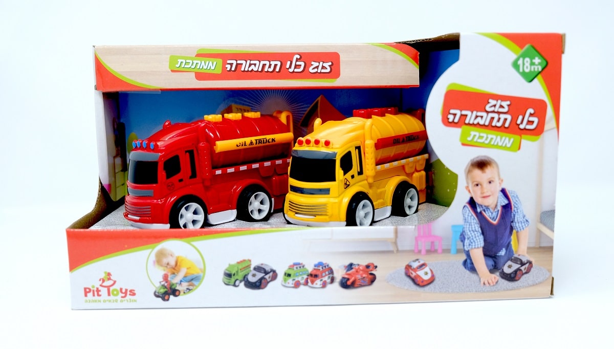זוג כלי תחבורה ממתכת לגיל 18M+ משאיות