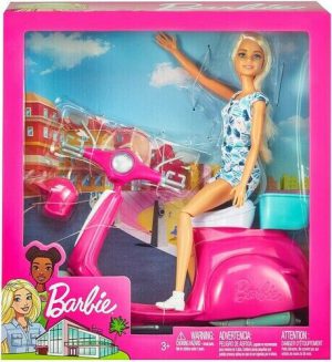 בובת ברבי עם ווספה בצבע ורוד Barbie