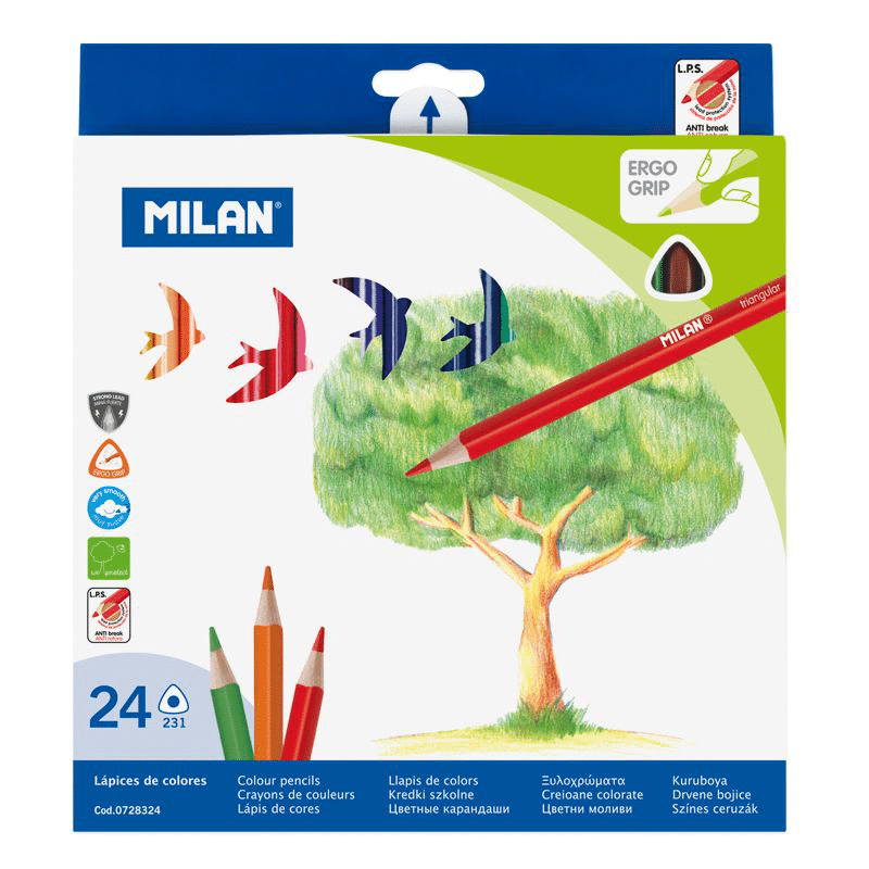 סט עפרונות צבעוניים משלוש MILAN