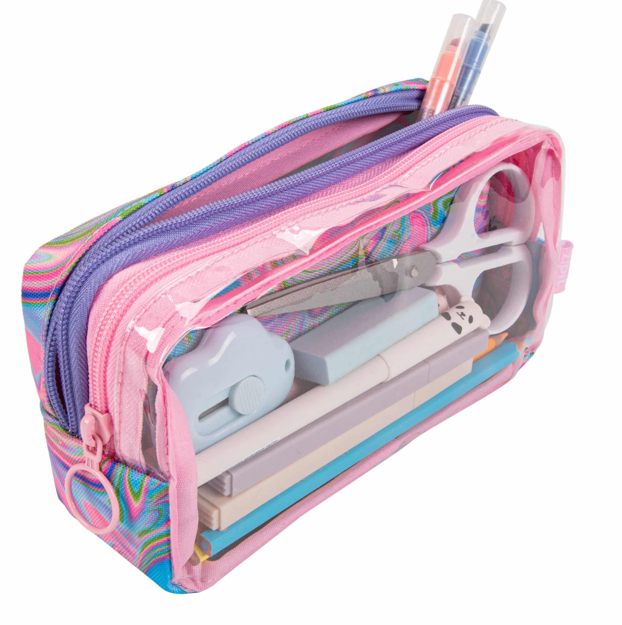 ZIPIT קלמר "Half&Half" גלים ורודים(2)