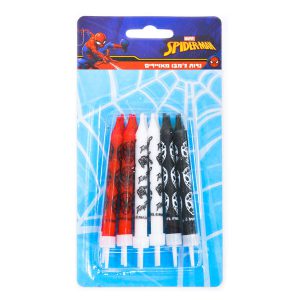 נרות ג'מבו מאויירים ספיידרמן 12 יח