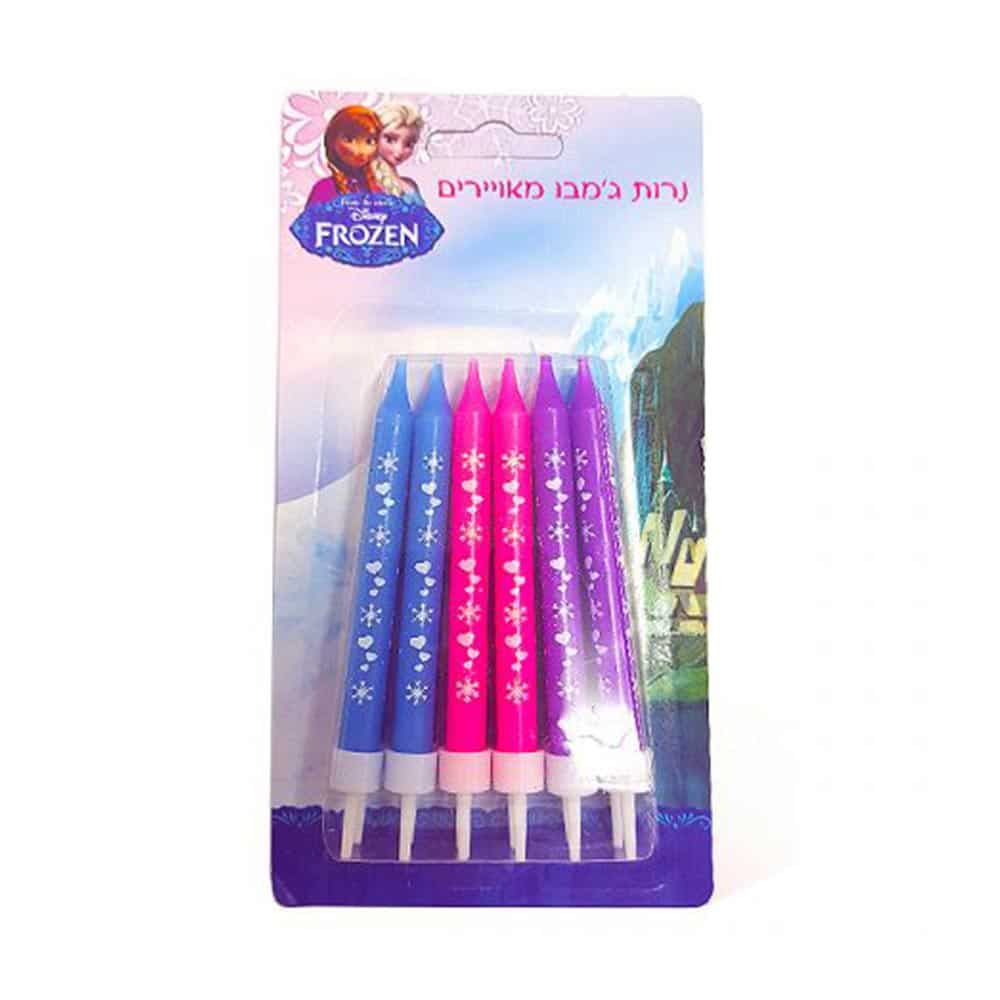 נרות ג'מבו מאויירים פרוזן 12 יח