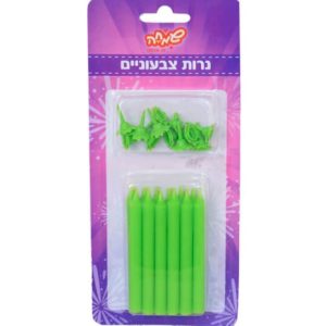 נרות ג'מבו 12 יח-דגם ירוק