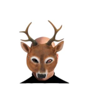 10897 מסכה אייל איכותית מחומר גומי רך על כארד תלייה / 2יחידות במארז