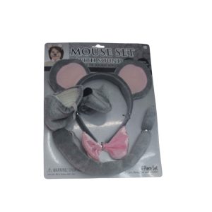 16267 סט עכבר 4 חלקים קשת זנב אף ופפיון על כארד/ 3 יחידות במארז