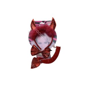 14182 סט שטן מפואר 3 חלקים כולל קשת פפיון וזנב על כארד