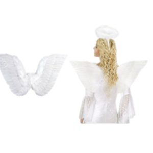 14038 כנפי מלאך לבן בשקית PVC עם כארד / 3 יחידות במארז