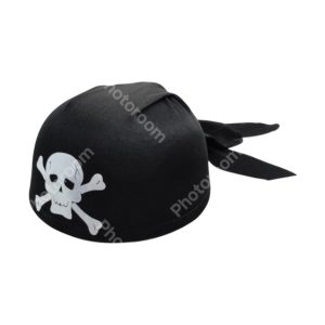 7256  כובע בנדנה פיראט שחור / 6 יחידות במארז