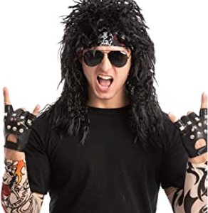 16074 פאה רוקיסט שחור בשקית PVC עם קולב