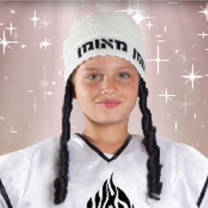 7345 כובע נחמן עם פאות שחור לבן בשקית / 6 יחידות במארז