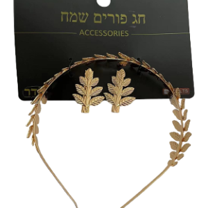 10980 כתר מתכת יווני כולל זוג עגילים על כארד/ 6 יחידות במארז