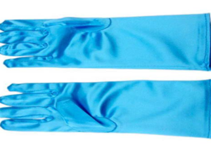7041 זוג כפפות נסיכת הקרח כחול קצר 24 ס"מ  בשקית PVC עם כארד / ארוז 6 יחידות בשקית