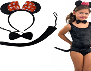 7172 סט עכברה 3 חלקים קשת זנב ופפיון על כארד/ 6 יחידות במארז