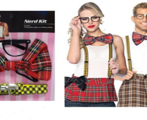 7220 סט חנון - שלייקס משקפיים פפיון  על כארד/ 6 יחידות במארז