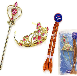 6744 סט נסיכת הקרח ג'ינג'ית 3 חלקים צמה קשת ושרביט על כארד