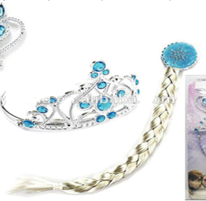 6745 סט נסיכת הקרח בלונד 3 חלקים צמה קשת ושרביט על כארד / 6 יחידות במארז