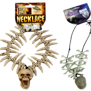 שרשרת עצמות/ ניבים גולגולות לפיראט/ אינדיאני על כארד