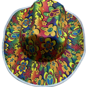 כובע פרחים צבעוני היפי