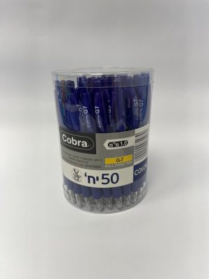 מארז עטים כחולים לחצן 50 יח COBRA