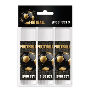 דבק סטיק 15 גרם כדורגל שחור זהב שלוש יחידות