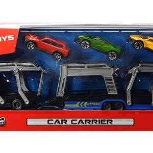 מוביל מכוניות +3 מכוניות  DIE CAST
