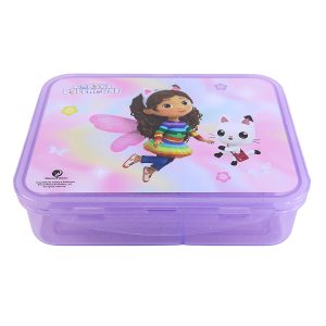קופסת אוכל מחולקת 4 קליפסים בית הבובות של גבי