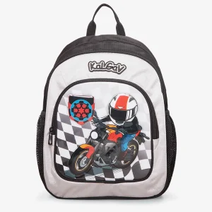תיק קל גב לגן שחור/כסוף Motorcycle נועם