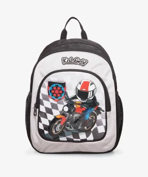 תיק קל גב לגן שחור/כסוף Motorcycle נועם