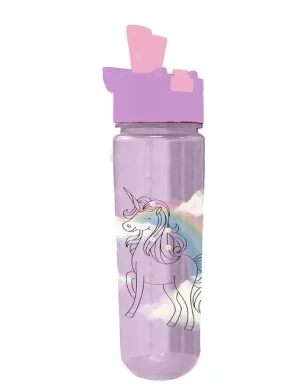 בקבוק שקוף עם לחצן חד קרן