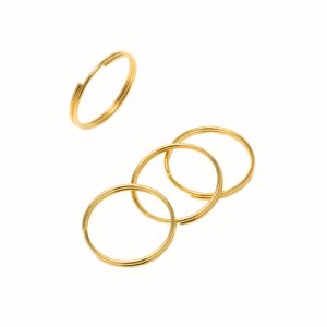 טבעת כפולה קוטר 2 ס"מ צבע זהב 6 יח' בשקית