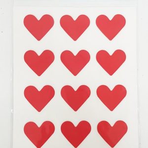 מדבקות עשר לבבות אדום