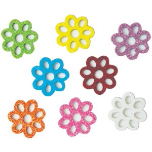 מדבקות סול פרח נוצץ 3 ס"מ 36 יח'