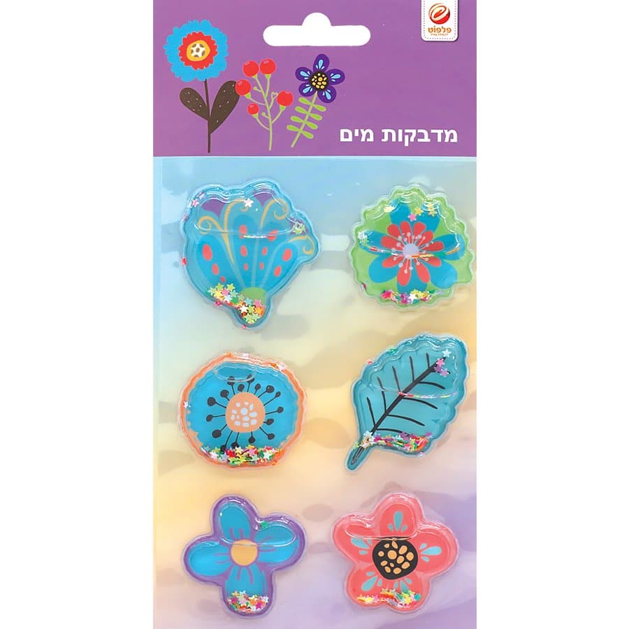 מדבקות מים פרחים ועלים