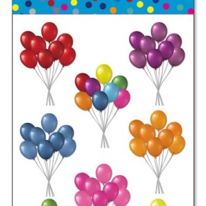 מדבקות עשר בלונים בצבעים חזקים