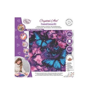 אומנות קריסטל - תמונת קנבס פרפרים סגול-כחול 30*30