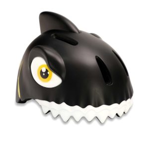 קסדת אופניים עם פנס מהבהב-כריש צבע שחור