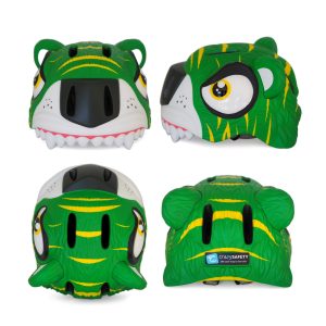 קסדת אופניים עם פנס מהבהב-טיגריס צבע ירוק