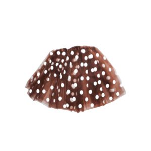 חצאית טוטו 3 שכבות 40 ס"מ חום עם נקודות על כארד וקולב
