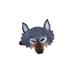 מסכה זאב איכותית מחומר גומי רך על כארד תלייה