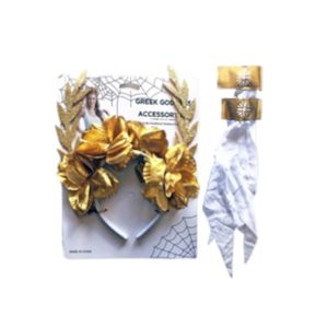 קשת פרחים מפוארת לאלה יווניה כולל הינומה על כארד