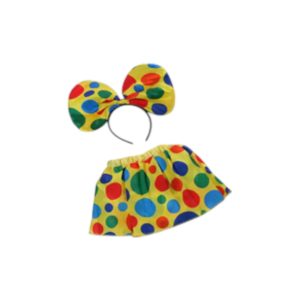 סט ליצן חצאית 40 ס"מ וקשת על כארד