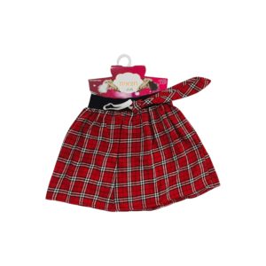 חצאית סקוטית 37 ס"מ כולל עניבה על כארד עם קולב