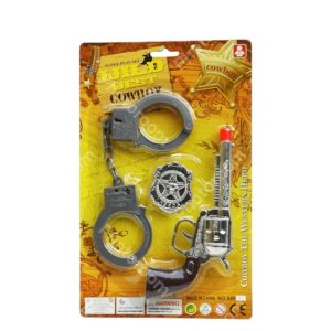 אקדח בוקרים אזיקים ותג בבליסטר