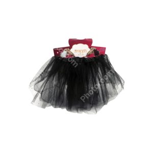 חצאית טוטו 40 ס"מ 3 שכבות שחור נצנצים עם כארד וקולב