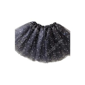 חצאית טוטו 3 שכבות 40 ס"מ שחור כוכבים עם כארד וקולב