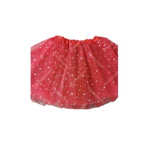 חצאית טוטו 3 שכבות 40 ס"מ אדום כוכבים עם כארד וקולב