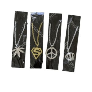 שרשראות ראפר ברזל על כארד בשקית מיקס 4 דוגמאות