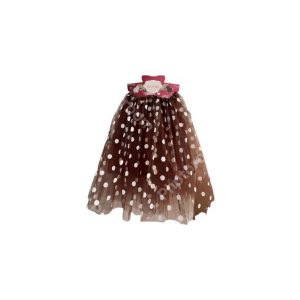 חצאית טוטו 70 ס"מ 3 שכבות 120 חום נקודות עם כארד וקולב