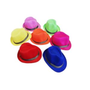 כובע גנגסטר זוהר עם פס מיקס צבעים